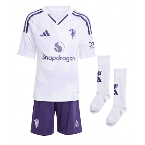 Manchester United Diogo Dalot #2 Replika Bortatröja Barn 2025-26 Kortärmad (+ Korta byxor)
